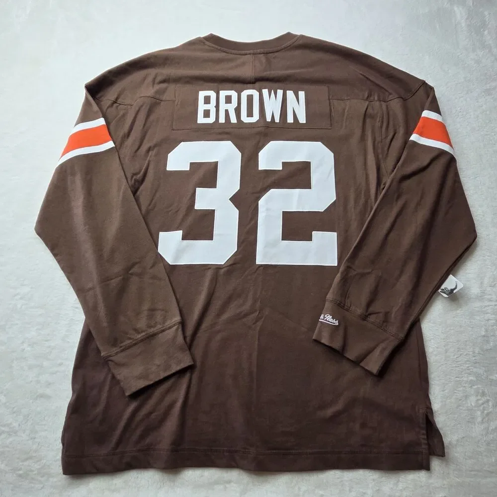 Jim BrownMitchell & Ness Cleveland Browns  #32  NWT Jersey Shirt Mens XL